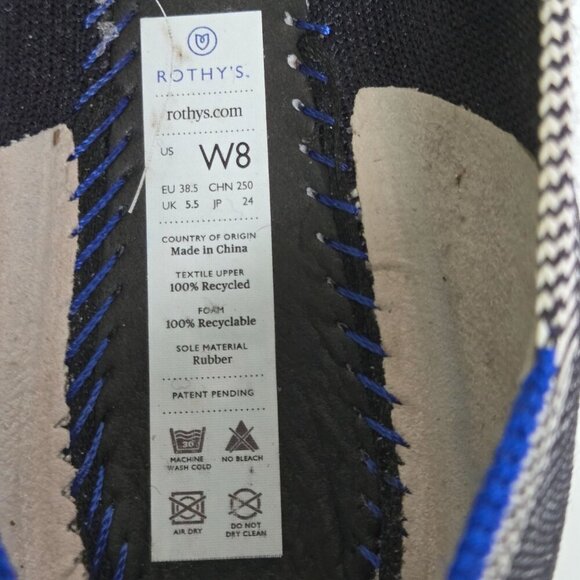 Rothy's The Flat Round Cap Toe Plaid Black Cream Retired Pattern Neutral Size 8 - Picture 10 of 10